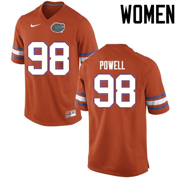 Women's NCAA Florida Gators Jorge Powell #98 Stitched Authentic Nike Orange College Football Jersey DHY8765DV